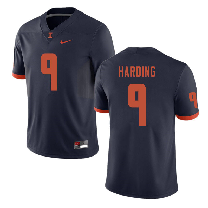 Men #9 Dele Harding Illinois Fighting Illini College Football Jerseys Sale-Navy